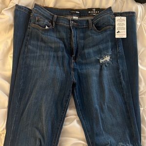 Luxurious Distressed Super Stretch Flare Jeans